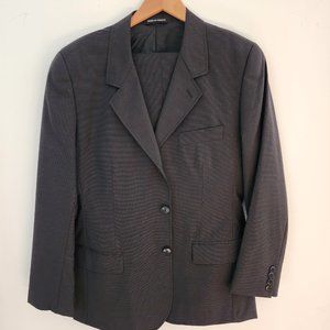 Agnes B Suit Jacket 50 (M/L) & 34 Pants Grey 100% Wool Made in France 3 Button